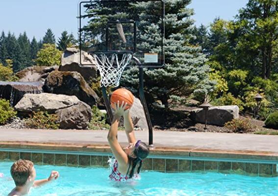 Basketball Hoop is for Salt Water Pool