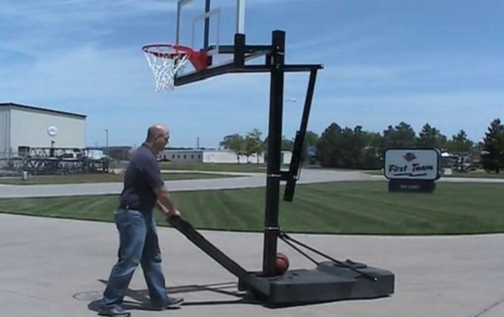 How to Move a Basketball Hoop Filled with Water?